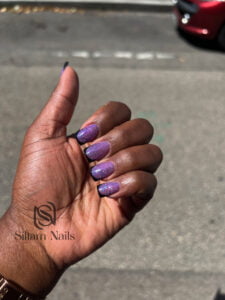 Nails French Violet Noir brillant