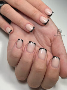 French manucure noir - transparent