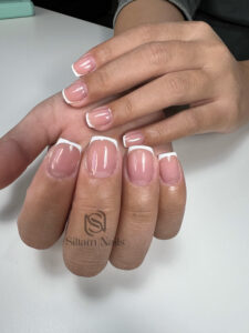 french manucure blanc - court - gel